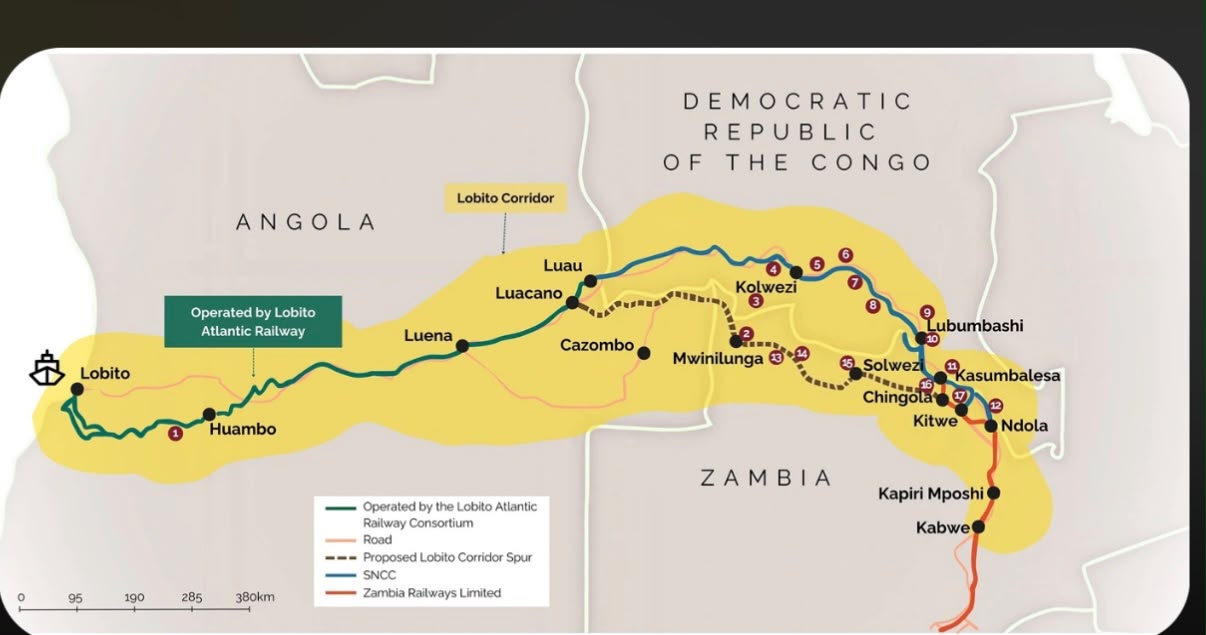 Lobito Corridor railway linking Angola to the DRC Copperbelt